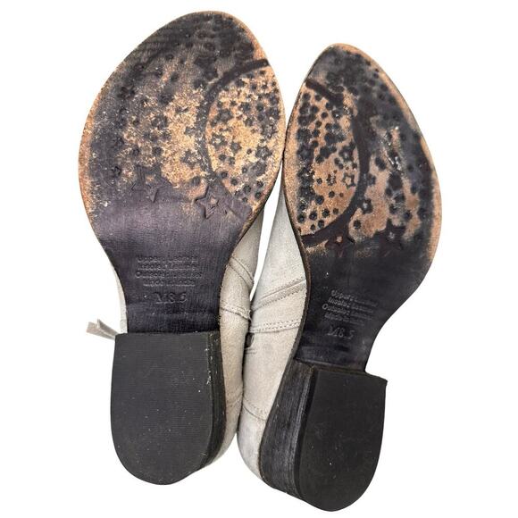 Rebels Beige Suede Nubuck Leather Zip Booties Women Sz 8.5 Rare Western Bohemian - Picture 6 of 16